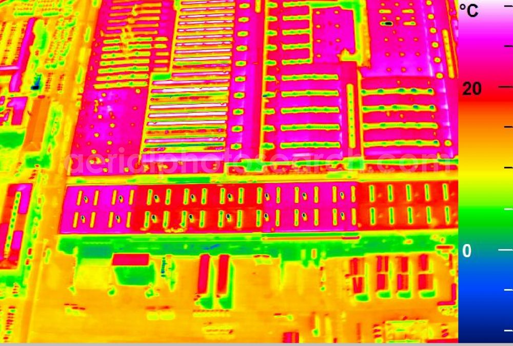 Infrared aerial photograph Mannheim - Infrared aerial photograph of building and production halls on the premises of John Deere GmbH & Co KG on street John-Deere-Strasse in the district Lindenhof in Mannheim in the state Baden-Wuerttemberg, Germany