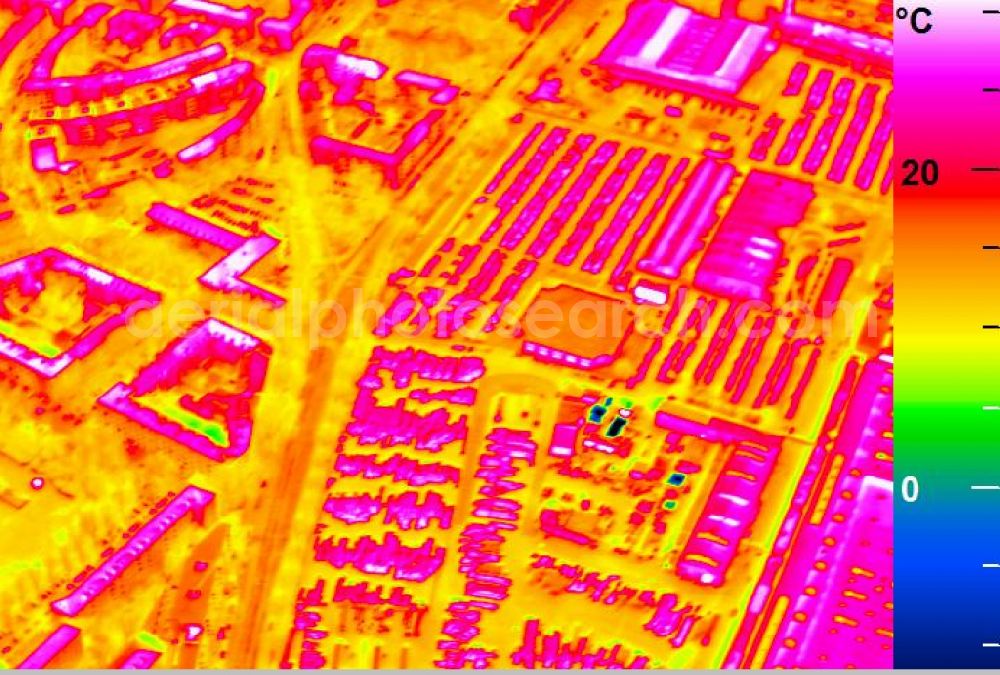 Infrared aerial photograph Mannheim - Infrared aerial photograph of building and production halls on the premises of John Deere GmbH & Co KG on street John-Deere-Strasse in the district Lindenhof in Mannheim in the state Baden-Wuerttemberg, Germany