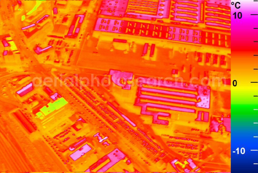 Infrared aerial photograph Mannheim - Infrared aerial photograph of building and production halls on the premises of John Deere GmbH & Co KG on street John-Deere-Strasse in the district Lindenhof in Mannheim in the state Baden-Wuerttemberg, Germany