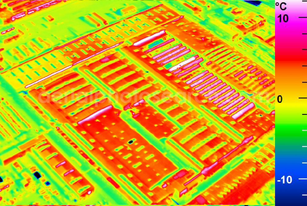 Infrared aerial photograph Mannheim - Infrared aerial photograph of building and production halls on the premises of John Deere GmbH & Co KG on street John-Deere-Strasse in the district Lindenhof in Mannheim in the state Baden-Wuerttemberg, Germany