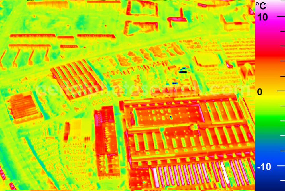 Infrared aerial photograph Mannheim - Infrared aerial photograph of building and production halls on the premises of John Deere GmbH & Co KG on street John-Deere-Strasse in the district Lindenhof in Mannheim in the state Baden-Wuerttemberg, Germany