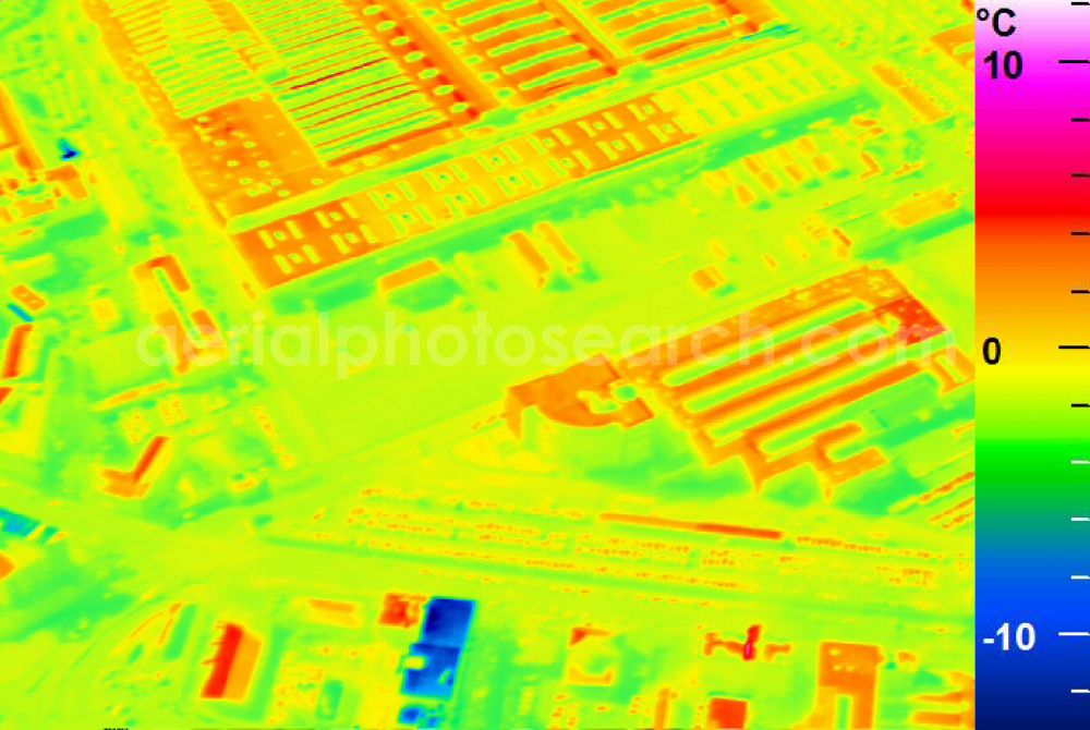 Infrared aerial photograph Mannheim - Infrared aerial photograph of building and production halls on the premises of John Deere GmbH & Co KG on street John-Deere-Strasse in the district Lindenhof in Mannheim in the state Baden-Wuerttemberg, Germany