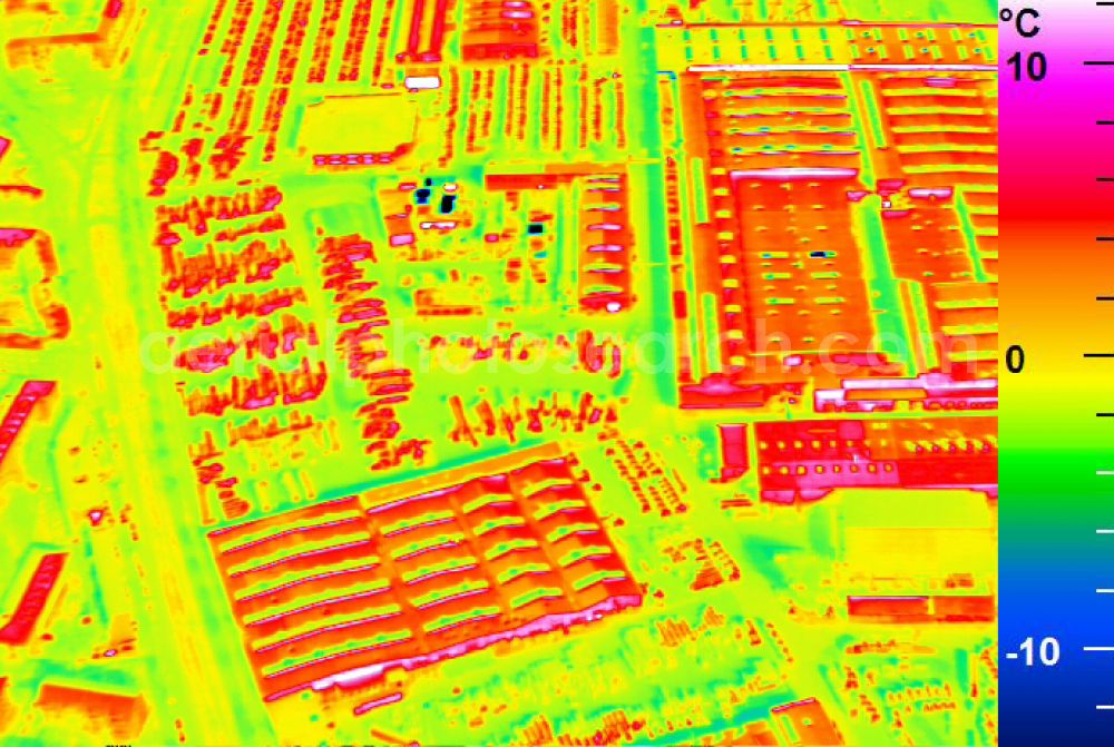 Infrared aerial photograph Mannheim - Infrared aerial photograph of building and production halls on the premises of John Deere GmbH & Co KG on street John-Deere-Strasse in the district Lindenhof in Mannheim in the state Baden-Wuerttemberg, Germany