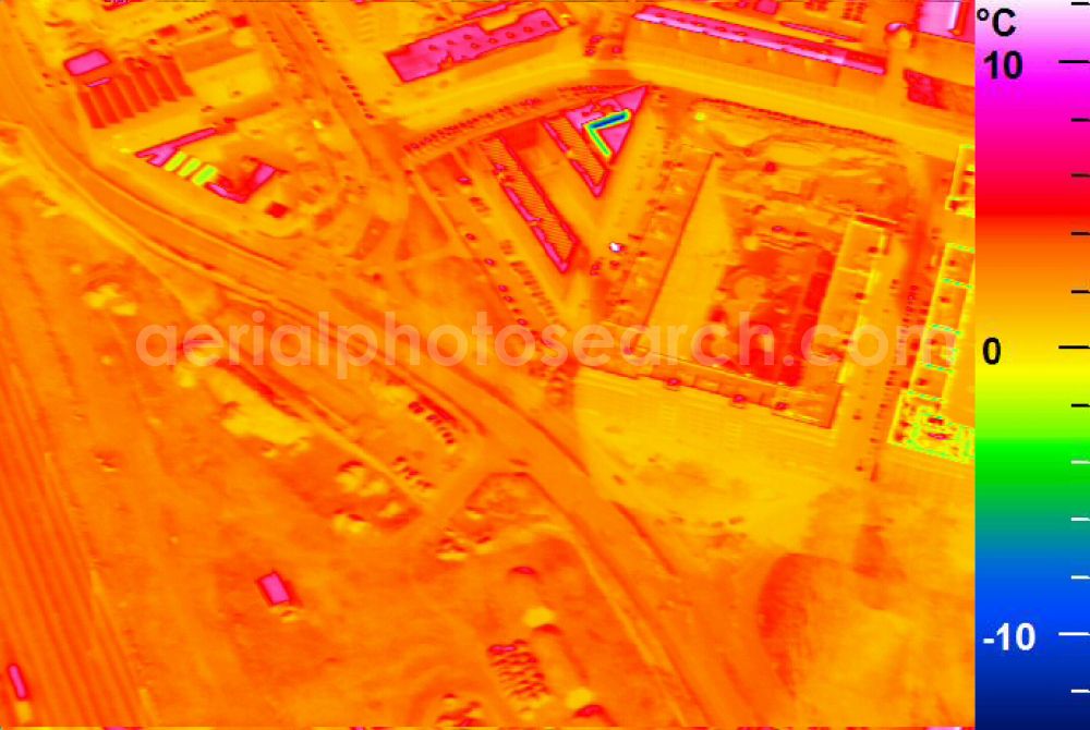 Infrared aerial photograph Mannheim - Infrared aerial photograph of building and production halls on the premises of John Deere GmbH & Co KG on street John-Deere-Strasse in the district Lindenhof in Mannheim in the state Baden-Wuerttemberg, Germany