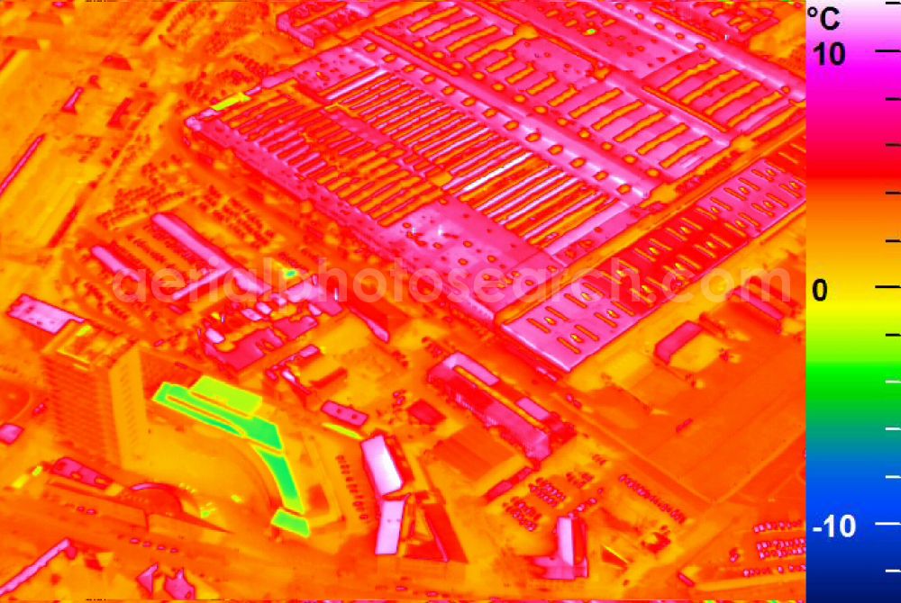 Infrared aerial photograph Mannheim - Infrared aerial photograph of building and production halls on the premises of John Deere GmbH & Co KG on street John-Deere-Strasse in the district Lindenhof in Mannheim in the state Baden-Wuerttemberg, Germany