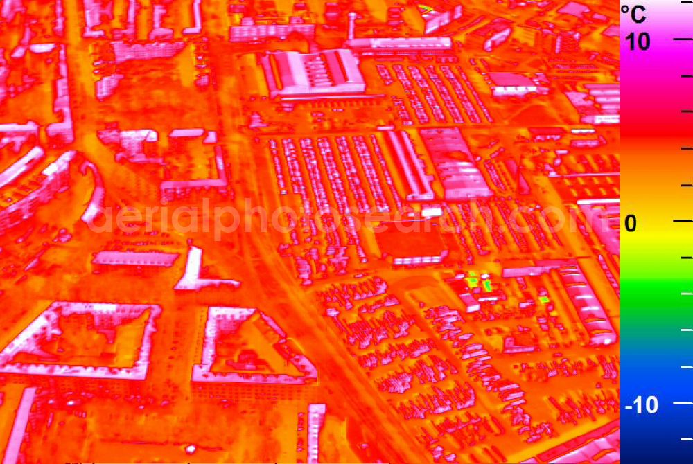 Infrared aerial photograph Mannheim - Infrared aerial photograph of building and production halls on the premises of John Deere GmbH & Co KG on street John-Deere-Strasse in the district Lindenhof in Mannheim in the state Baden-Wuerttemberg, Germany