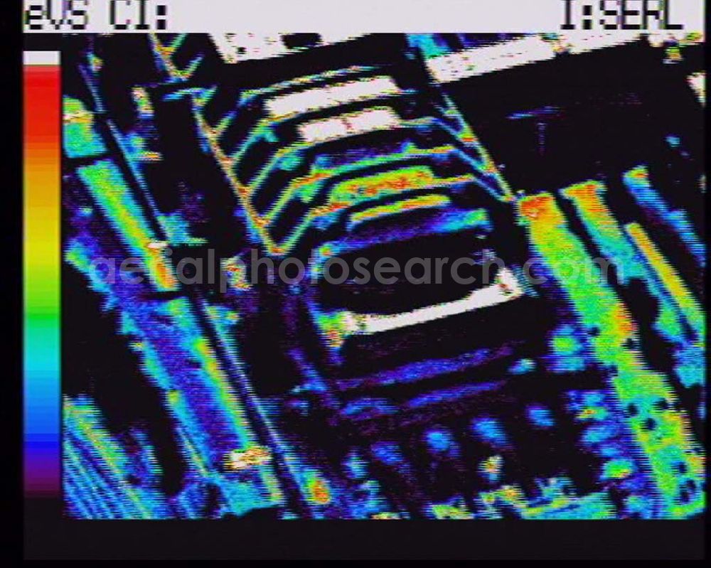 Infrared aerial photograph Berlin - Wärmeluftbild (Infrarotaufnahme) Blick auf das Messegelände mit dem ICC Berlin.160.000 m² Hallenfläche verteilen sich auf 26 Messehallen, die alle miteinan der verbunden sind. Messe Berlin GmbH Messedamm 22, D-14055 Berlin Telefon: +49 (0)30 / 3038-0 Telefax: +49 (0)30 / 3038-2325 E-Mail: central@messe-berlin.de