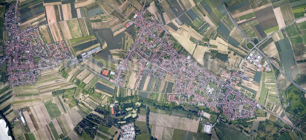 Vertical aerial photograph RÖMERBERG - Production of a vertical aerial photograph from the city and surrounding area Römerberg and Mechtersheim in Rhineland-Palatinate