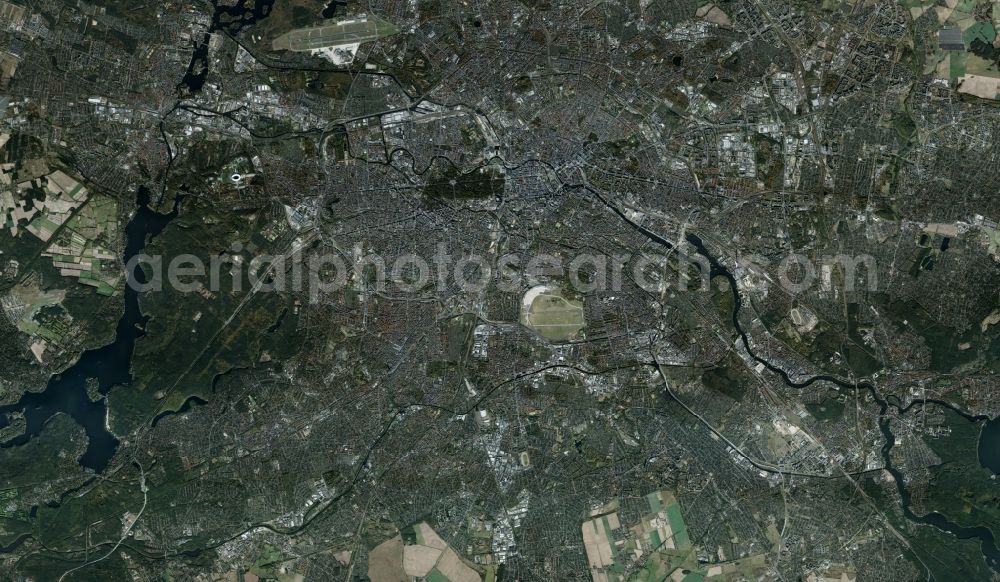 Vertical aerial photograph Berlin - Vertical aerial photograph of the city area of all municipalities in the downtown area of the City of Berlin