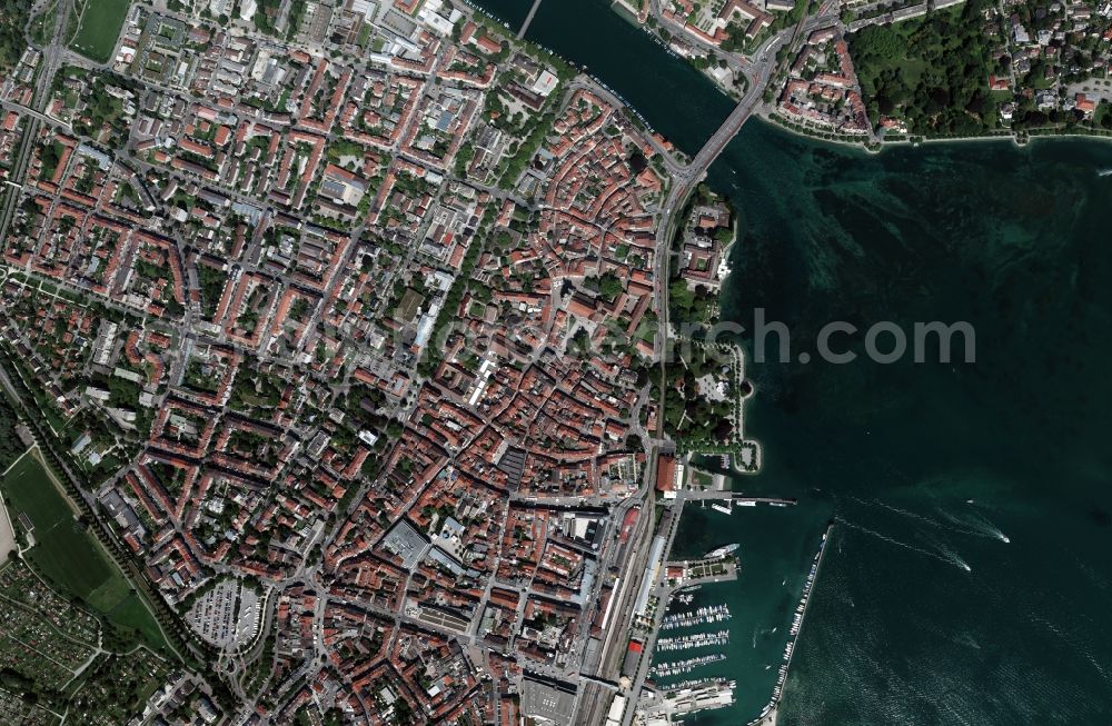 Vertical aerial photograph Konstanz - View onto the old city of Constance in the state Baden-Wuerttemberg