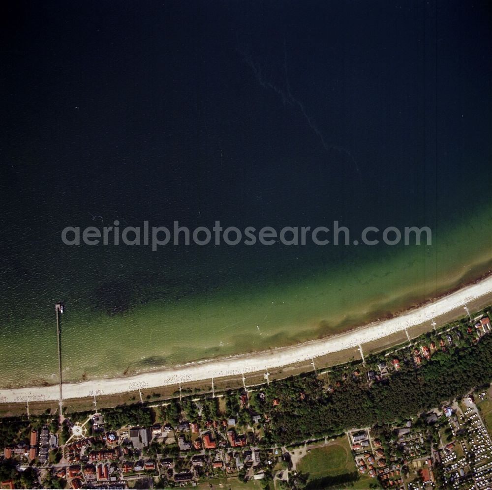 Vertical aerial photograph Ostseebad Boltenhagen - Sattelite view - Townscape on the seacoast of the Baltic Sea in Ostseebad Boltenhagen in the state Mecklenburg - Western Pomerania