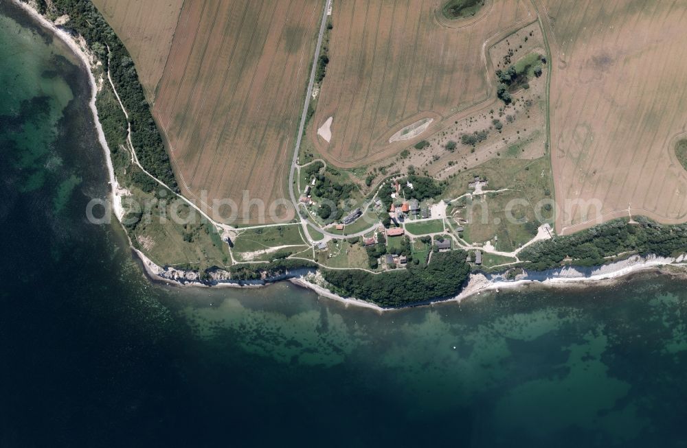 Vertical aerial photograph Putgarten - Vertical aerial view of the Baltic Sea cliffs at Cape Arkona Putgarten in Mecklenburg-Western Pomerania