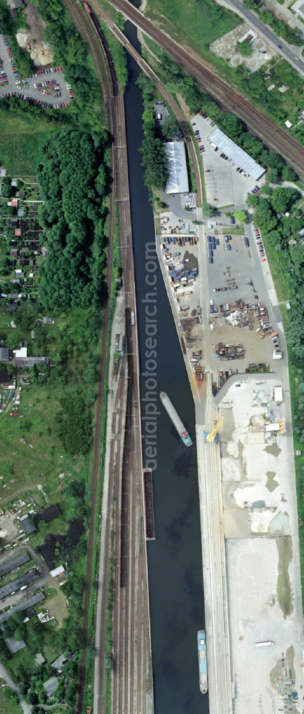 Vertical aerial photograph KÖNIGS WUSTERHAUSEN - Senkrechtluftbild des Areales Binnenhafen Königs Wusterhausen. Vertical aerial photograph of the area inland Port of Königs Wusterhausen.