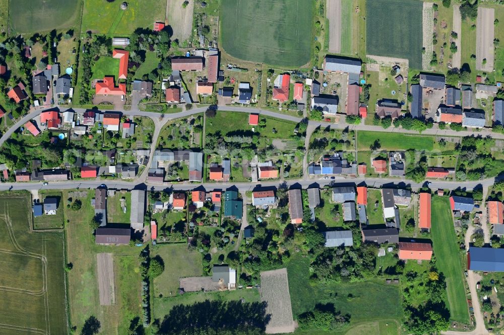 Vertical aerial photograph Danewitz - Vertical aerial view from the satellite perspective of the village view in Danewitz in the state Brandenburg, Germany