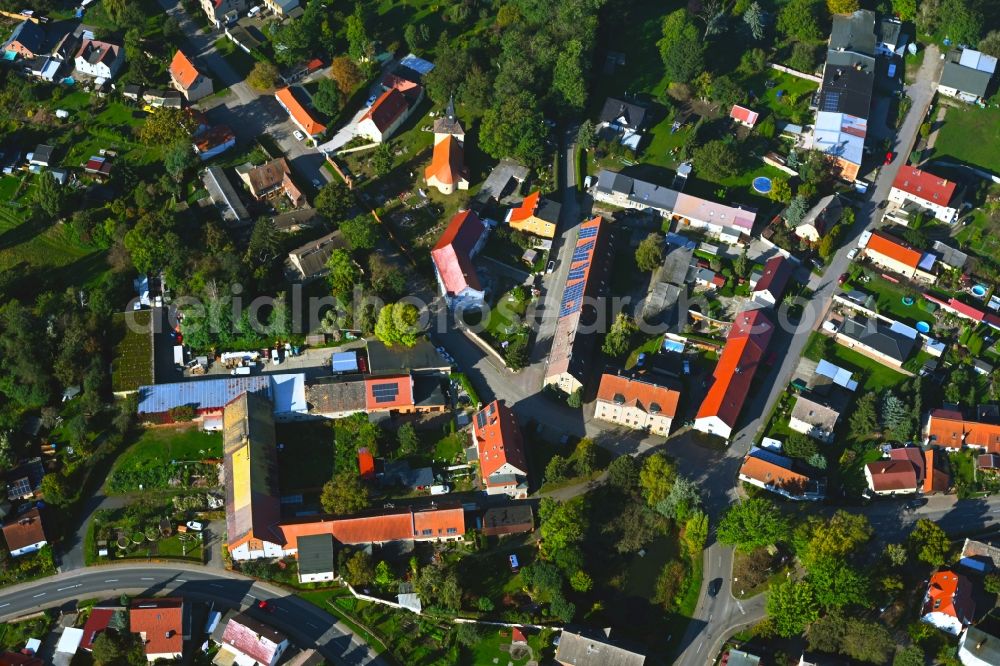 Vertical aerial photograph Kletzen - Vertical aerial view from the satellite perspective of the village view in Kletzen in the state Saxony, Germany