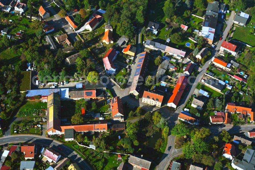 Vertical aerial photograph Kletzen - Vertical aerial view from the satellite perspective of the village view in Kletzen in the state Saxony, Germany