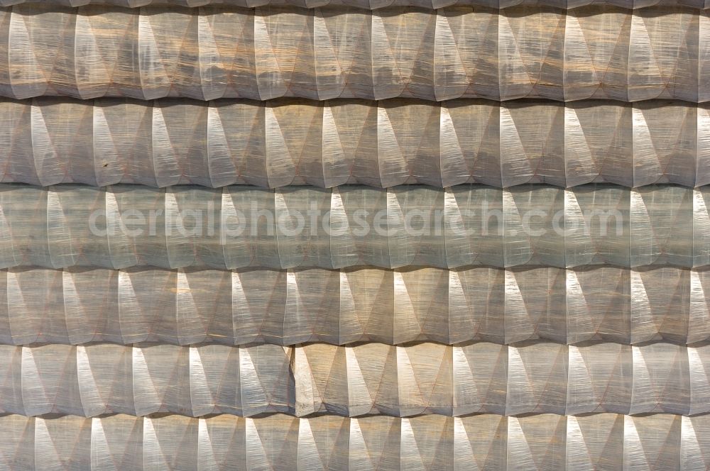 Vertical aerial photograph Pulheim - Vertical aerial view from the satellite perspective of a Field covered with plastic film in Pulheim in the state North Rhine-Westphalia, Germany