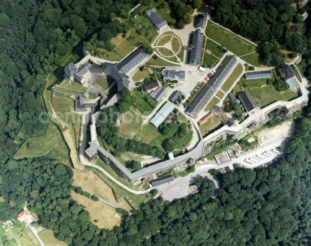 Vertical aerial photograph Königsstein - Senkrechtaufnahme - Senkrechtluftbild von der Festung Königstein in Sachsen, Kontakt: