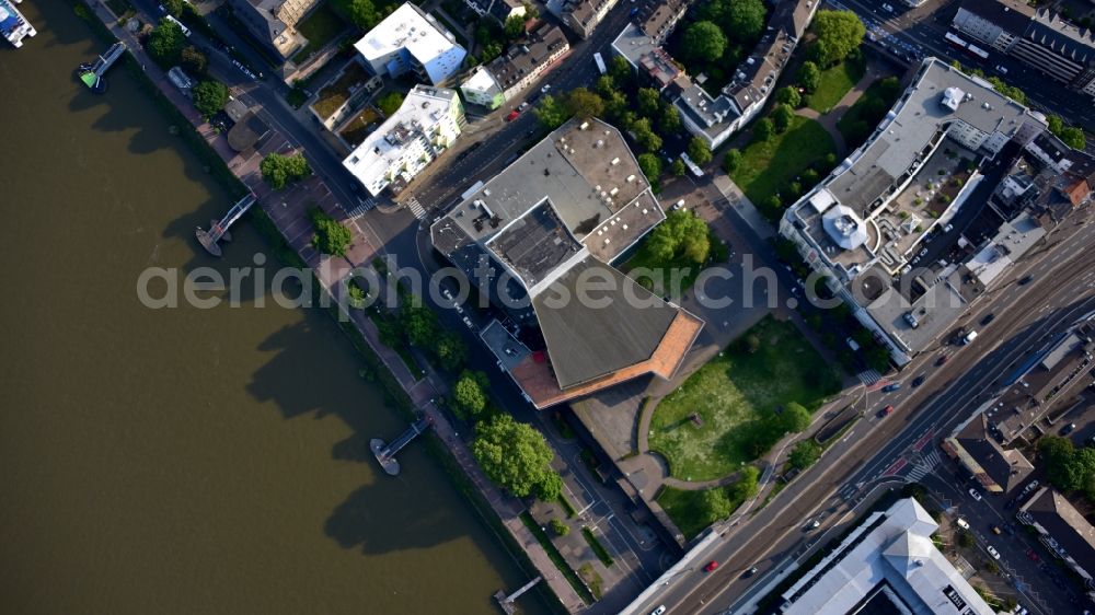 Vertical aerial photograph Bonn - Vertical aerial view from the satellite perspective of the building of the concert hall and theater playhouse in the district Zentrum in Bonn in the state North Rhine-Westphalia, Germany