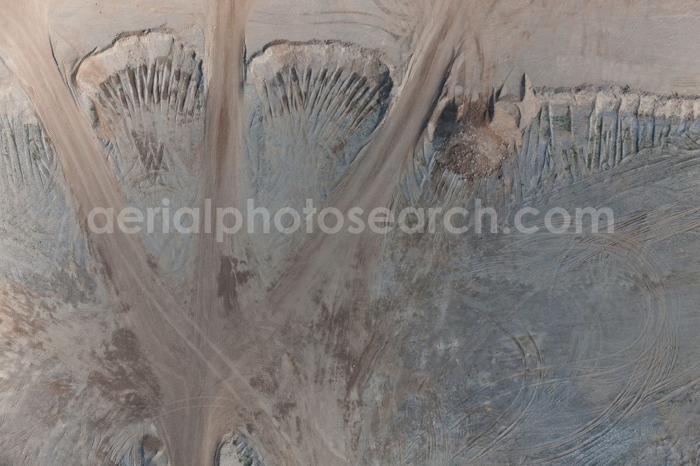 Vertical aerial photograph Brühl - Vertical aerial view from the satellite perspective of the Site and tailings area of the gravel mining in Bruehl in the state North Rhine-Westphalia, Germany