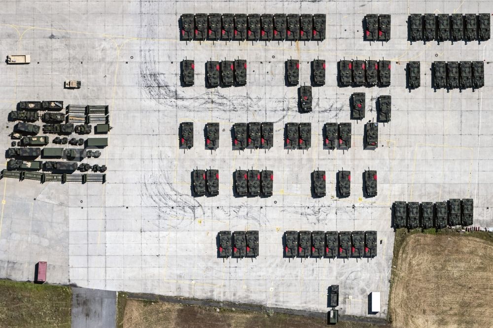 Vertical aerial photograph Mannheim - Vertical aerial view from the satellite perspective of the building complex of the US army - military barracks Coleman Baracks in Mannheim in the state Baden-Wurttemberg, Germany