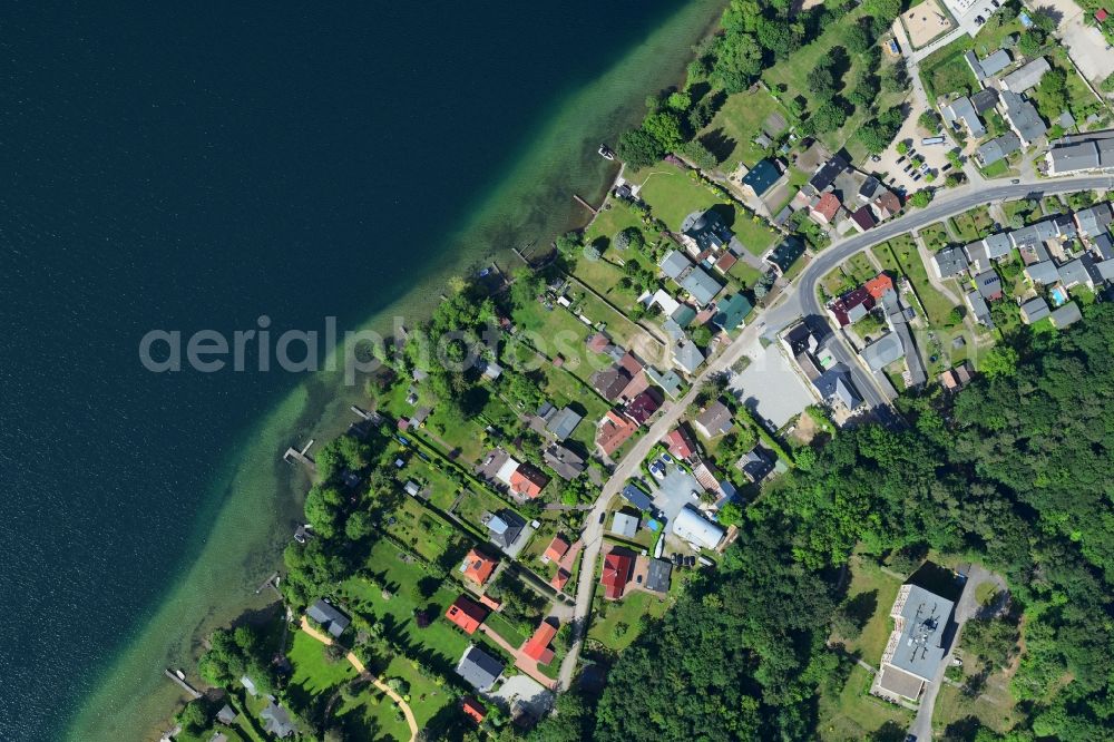 Vertical aerial photograph Altenhof - Vertical aerial view from the satellite perspective of the village on the banks of the area of Werbellinsee in Altenhof in the state Brandenburg, Germany