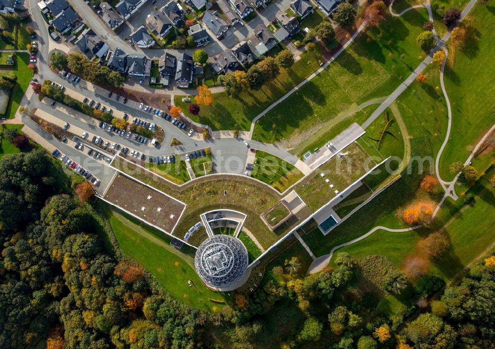 Vertical aerial photograph Winterberg - Vertical aerial view from the satellite perspective of the oversum Vita Resort in Winterberg in the Upper Sauerland in the federal state of North Rhine-Westphalia