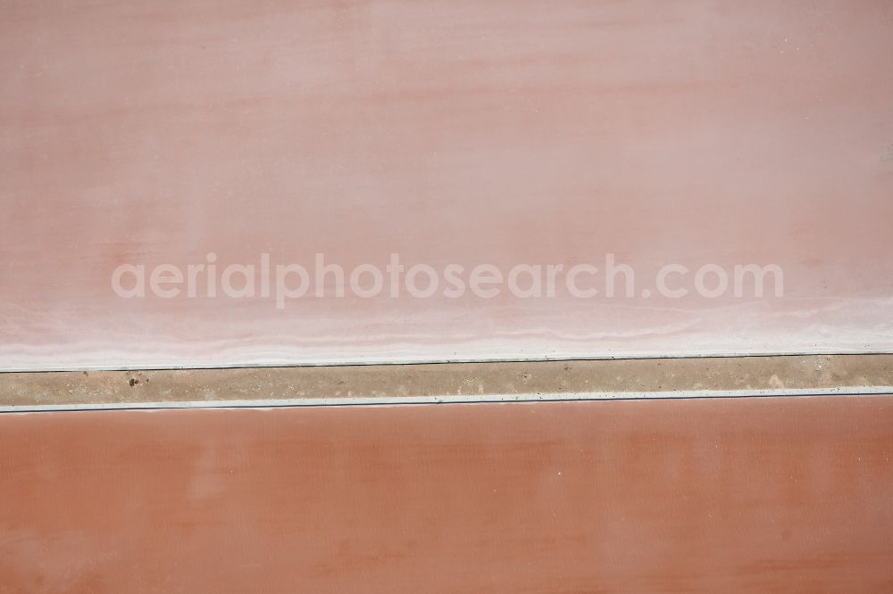 Vertical aerial photograph Llucmajor - Vertical aerial view from the satellite perspective of the Brown - white salt pans for salt extraction in the district Ses Salines in Llucmajor in Balearic Islands, Spain