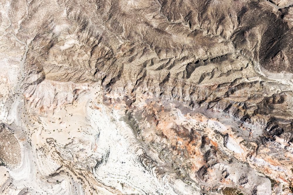 Vertical aerial photograph Echo Bay - Vertical aerial view from the satellite perspective of the sand and desert landscape in Echo Bay in Nevada, United States of America