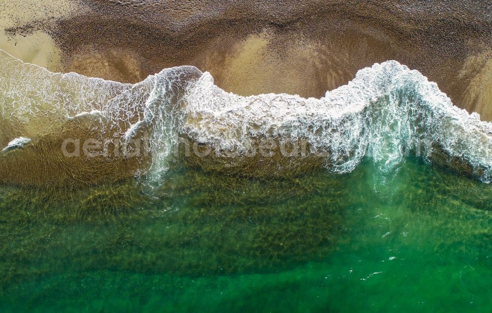 Vertical aerial photograph Thisted - Vertical aerial view from the satellite perspective of the beach landscape along the of North Sea in Thisted in Region Nordjylland, Denmark