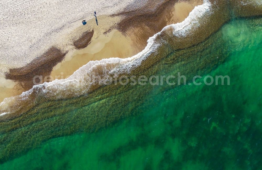 Vertical aerial photograph Thisted - Vertical aerial view from the satellite perspective of the beach landscape along the of North Sea in Thisted in Region Nordjylland, Denmark