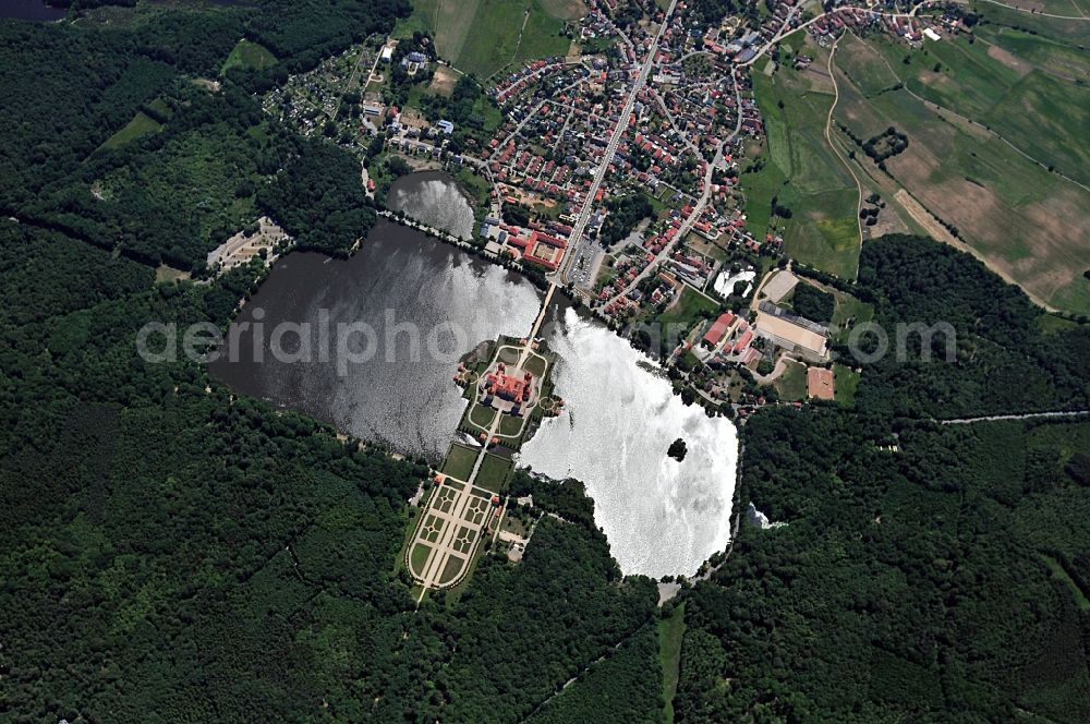 Vertical aerial photograph Moritzburg - The baroque castle Moritzburg in Saxony