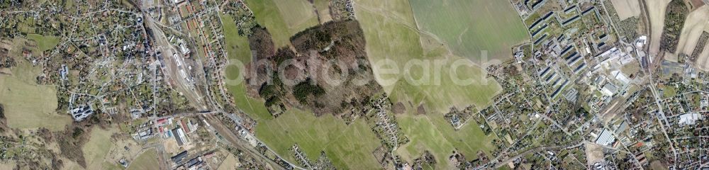 Vertical aerial photograph Ebersbach - Neugersdorf - Vertical view of downtown and the center Ebersbach - Neugersdorf in Saxony