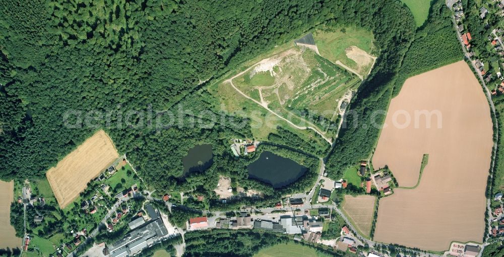 Vertical aerial photograph Dörentrup - View of the composite landfill Dörentrup, a landfill waste disposal GmbH Lippe in North Rhine-Westphalia