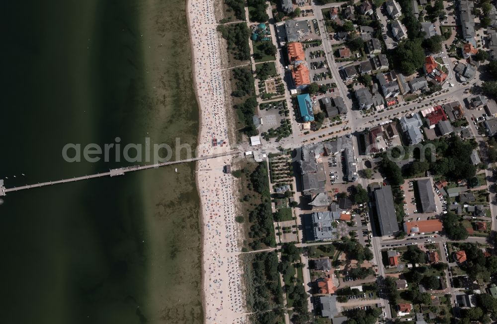 Vertical aerial photograph Ostseebad Zinnowitz - Vertical aerial view of Zinnowitz in Mecklenburg-Western Pomerania