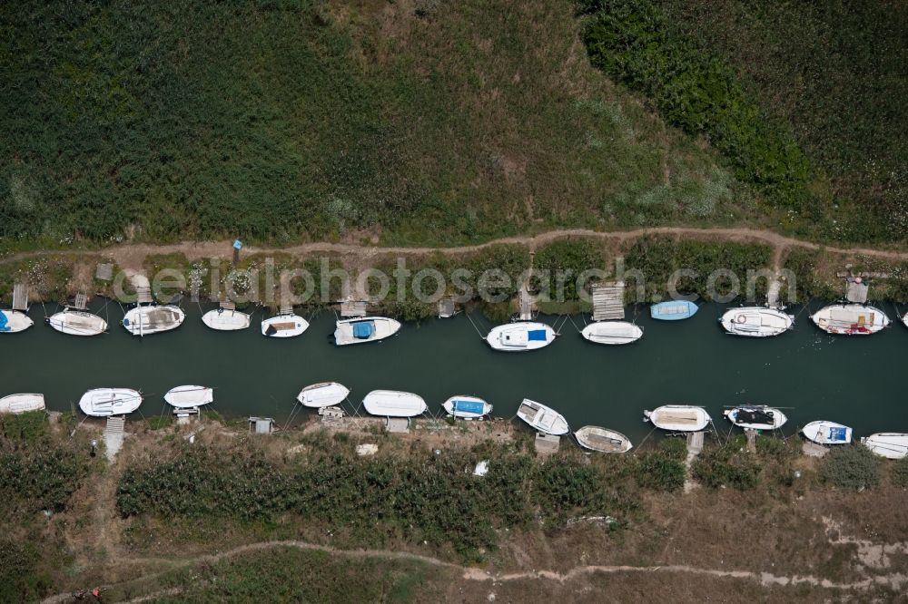 Vertical aerial photograph Andratx - Vertical aerial view from the satellite perspective of the marina in the district Port Andratx in Andratx in Balearic Islands, Mallorca, Spain